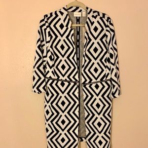 Chico’s Black and White Print Coat NWT